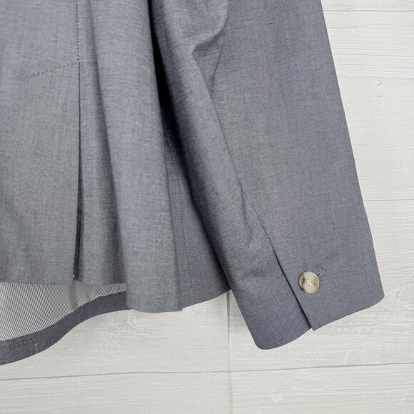 Talbots Womens Blazer Plus Size 22W Gray Cotton Blend Career Office Corporate - Picture 8 of 16